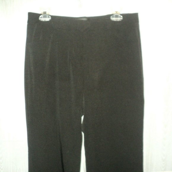 New Vintage Adolfo Dress Pants Size 14 Black Cuffed Flat Front Style #7313 - Picture 2 of 8